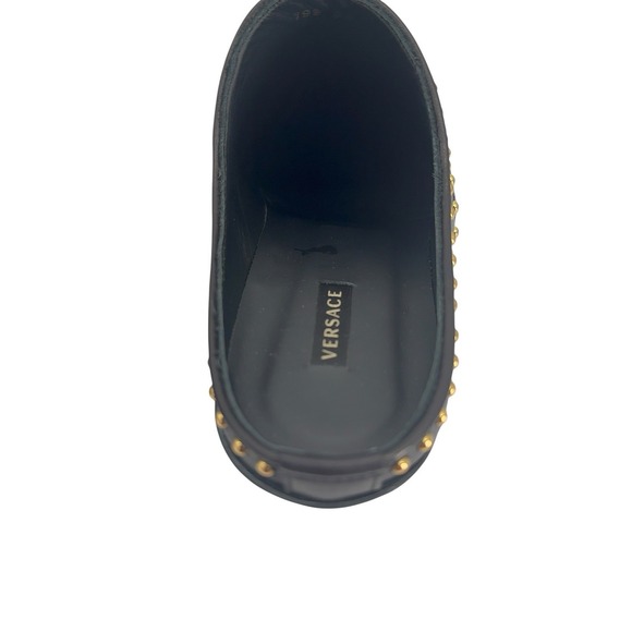 VERSACE Leather Mule Shoes US 9 UK 6 EU39 Medusa Head‎ Stud Metal Toe - Picture 6 of 10